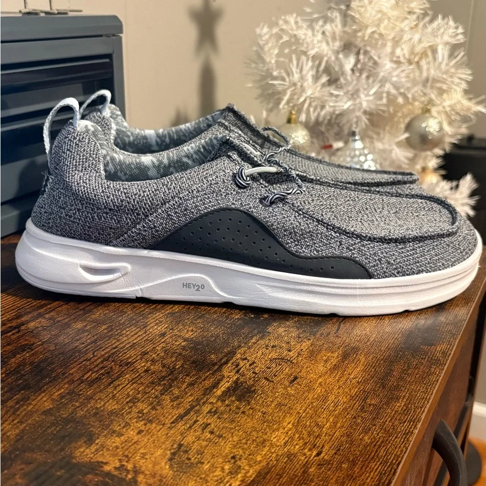 Hey Dude Women's Knit Gray and Black Loafers - Picture 2 of 5